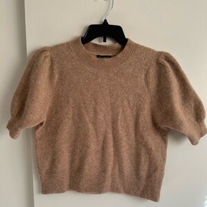 Banana Republic Tan Crew Neck Sweater Wool Alpaca And Polyester